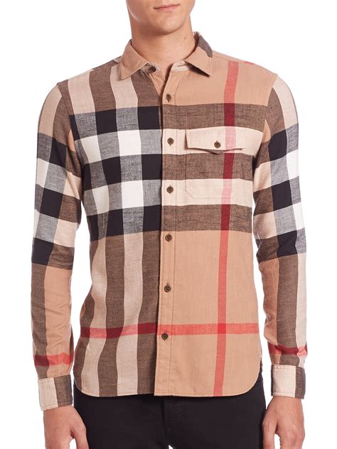 burberry check shirt men's.